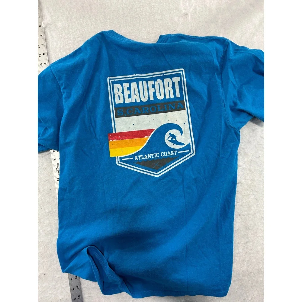 Pro Weight Beaufort South Carolina Atlantic Coast Surfing Blue Tee Youth Large